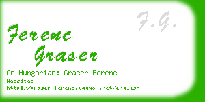 ferenc graser business card